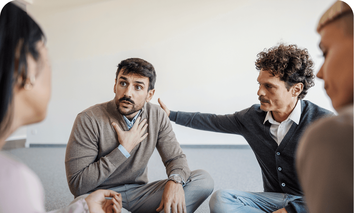 Group therapy session interaction
