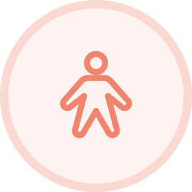 Simple human figure icon on dark background
