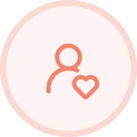 Person silhouette with heart icon