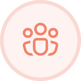 Three people symbol in circle